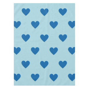 Blue Cute Simple Heart Pattern Tablecloth