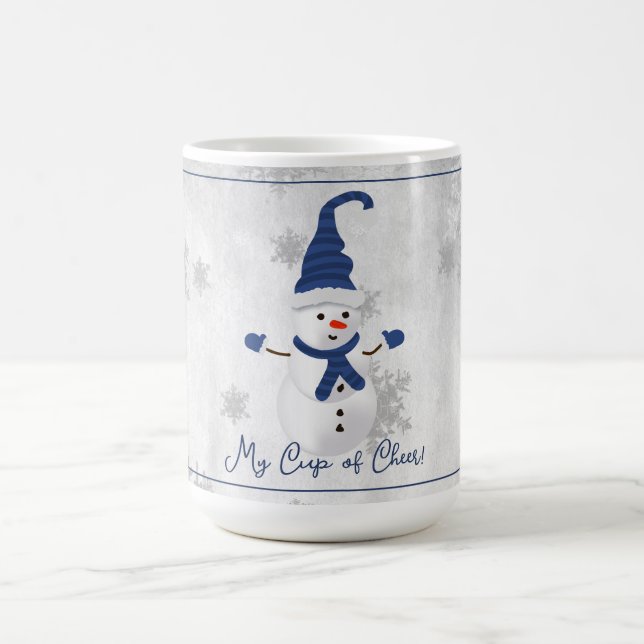 Blue Cute Snowman Holiday Mug (Center)