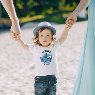 Blue Cute Whale Swimming My Cardio Kid's T-Shirt