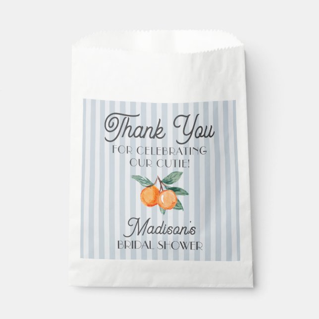 Blue Cutie Main Squeeze Citrus Bridal Shower Favour Bags (Front)