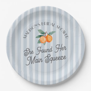 Blue Cutie Main Squeeze Citrus Bridal Shower Paper Plate