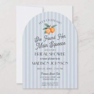 Blue Cutie Main SqueezeCitrus Bridal Shower Invitation