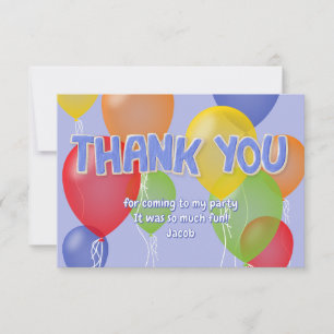 blue cutout cookies balloons birthday thank you card