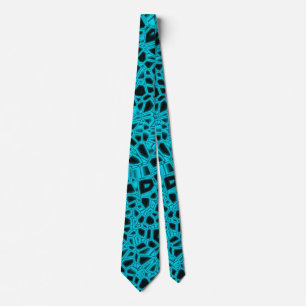 Blue Cyan Black Gothic Tie