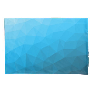 Blue cyan gradient geometric mesh pattern Triangle Pillowcase
