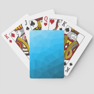 Blue cyan gradient geometric mesh pattern Triangle Playing Cards
