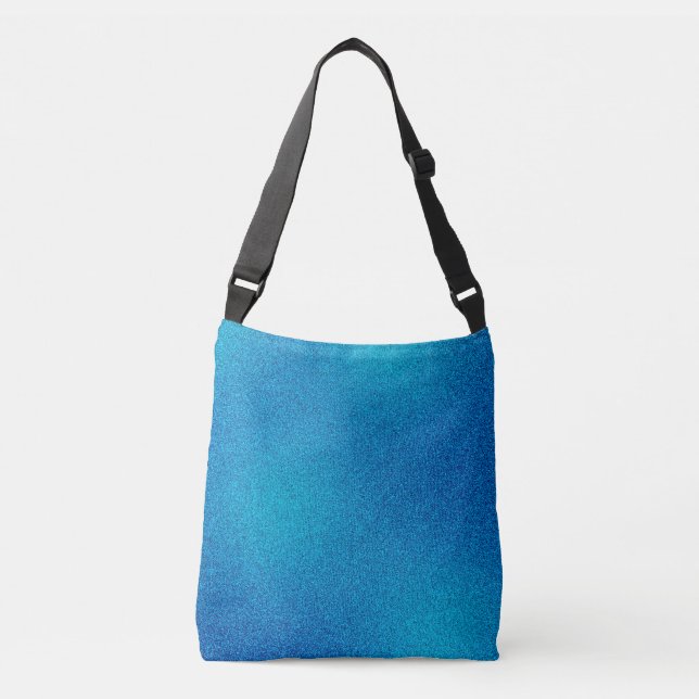 Blue-Cyan Gradient Glitters Cross-Body Bag (Front)