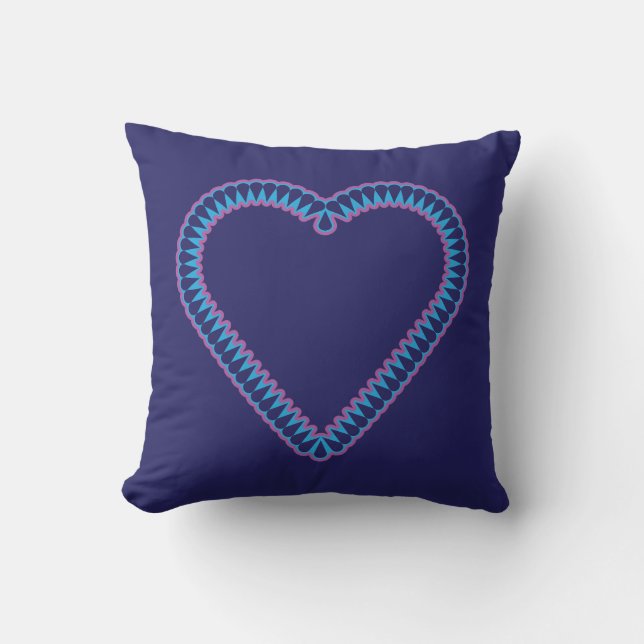 blue cyan heart on pillow (Front)