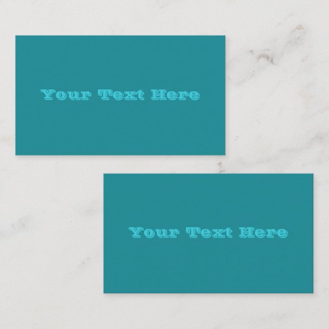 Blue Cyan Teal Turquoise Spring Season Solid Colou Business Card (Front/Back)