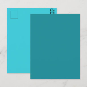 Blue Cyan Teal Turquoise Spring Season Solid Colou Postcard