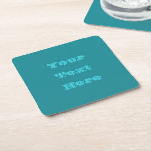 Blue Cyan Teal Turquoise Spring Season Solid Colou Square Paper Coaster