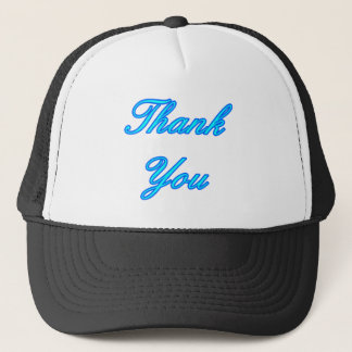 Blue Cyan Thank You Design The MUSEUM Zazzle Gifts Trucker Hat