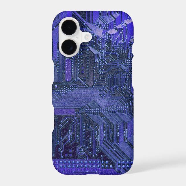 Blue Cyber Circuit Board Tech Art Electronics (Back)