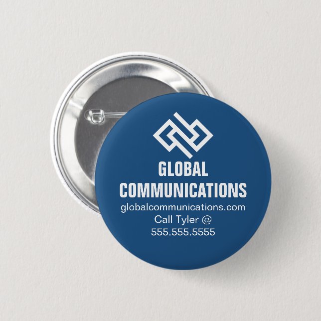 Blue Cyber Technology Computer Company Custom 6 Cm Round Badge (Front & Back)