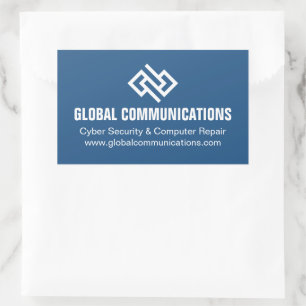 Blue Cyber Technology Computer Company Custom Rectangular Sticker
