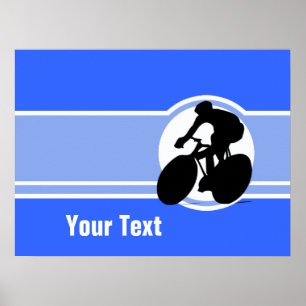 Blue Cycling Poster