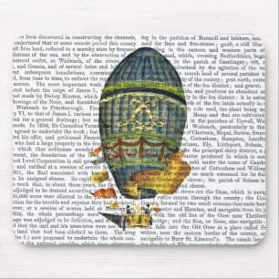 Blue Cylindrical Hot Air Balloon Mouse Mat