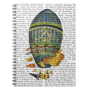 Blue Cylindrical Hot Air Balloon Notebook