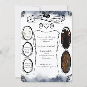 Blue D20 Tabletop RPG Fantasy Dice Wedding Invitat Invitation