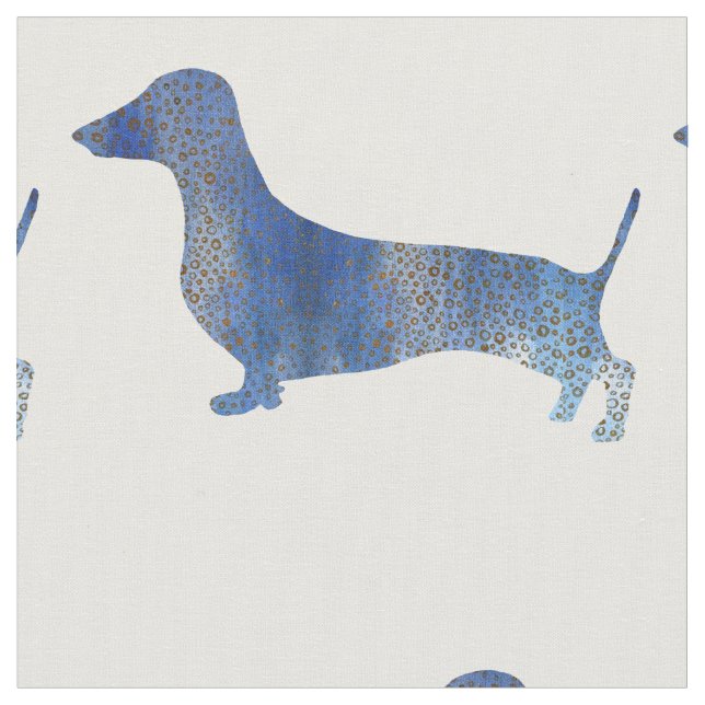 Blue dachshund fabric (Close Up)