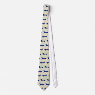 Blue Dachshund Tie