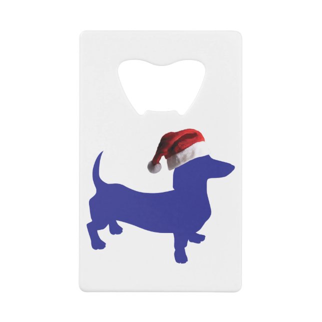 Blue Dachshund wearing a Santa Claus Hat (Front)