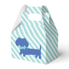 Blue Dachshund Wiener Dog with Bow Tie Favour Box