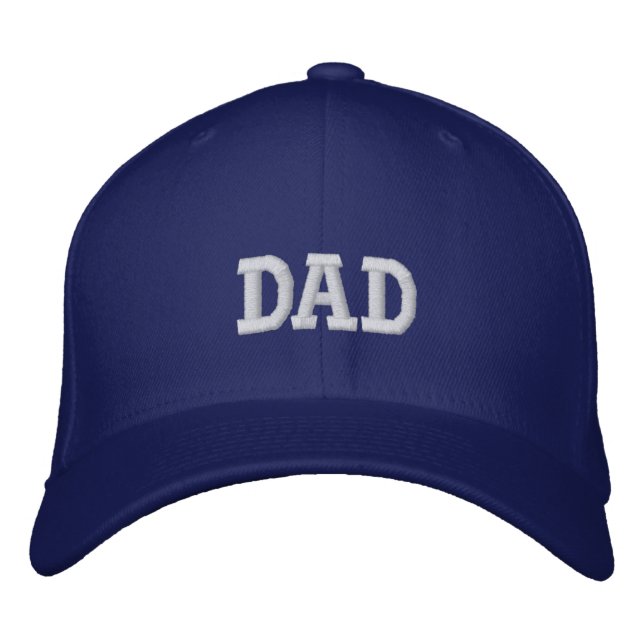 Blue Dad Embroidered Baseball Cap (Front)