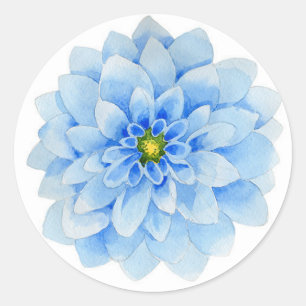 Blue Dahlia Flower Sticker