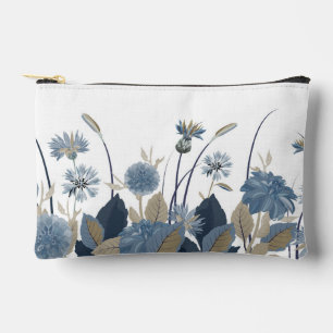 Blue Dahlias Cornflower Accessory Pouch