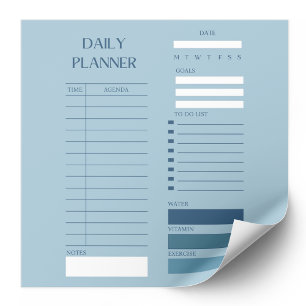 Blue Daily Planner To-Do List Stylish  Notepad