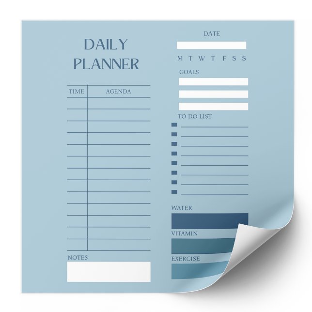 Blue Daily Planner To-Do List Stylish  Notepad (Creator Uploaded)