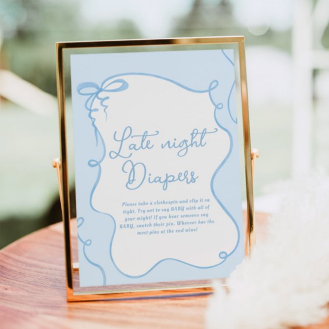 Blue dainty bow wavy hand drawn Dont say baby Poster (Creator Uploaded)
