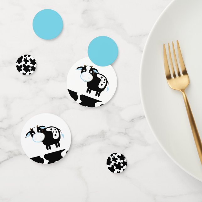 Blue Dairy Cow Baby Shower Confetti (Group)