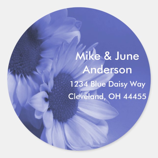 Blue Daisies Address Labels (Front)
