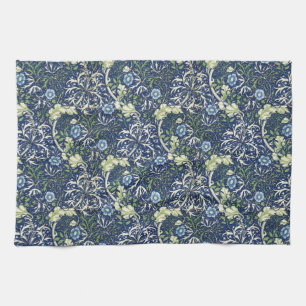 Blue Daisies by William Morris Tea Towel