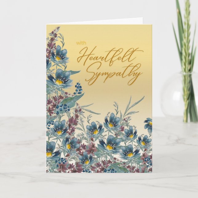 Blue Daisies Comfort – Heartfelt Family Sympathy Card (Front)