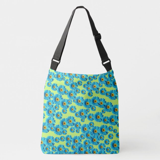 Blue Daisies Crossbody Bag (Front)