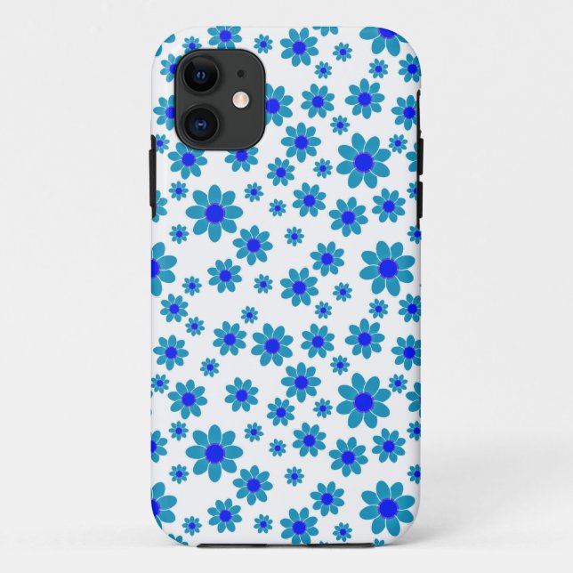 Blue Daisies | Floral Repeating Daisy Pattern Case-Mate iPhone Case (Back)