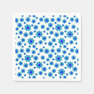 Blue Daisies Floral Repeating Daisy Pattern Napkin