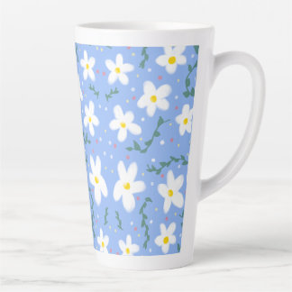 Blue Daisies Latte Mug