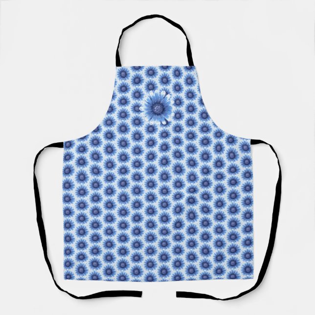 Blue Daisy All-Over Print Apron (Front)