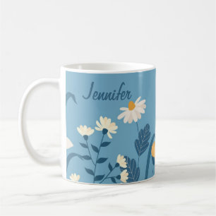 Blue Daisy April Birth Flower Mug Floral