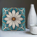 Blue Daisy Art Deco Floral Wall Decor Art Nouveau Tile<br><div class="desc">Welcome to CreaTile! Here you will find handmade tile designs that I have personally crafted and vintage ceramic and porcelain clay tiles, whether stained or natural. I love to design tile and ceramic products, hoping to give you a way to transform your home into something you enjoy visiting again and...</div>