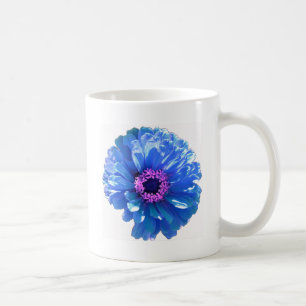 Blue daisy blue floral photo coffee mug