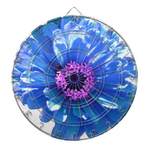 Blue daisy blue floral photo dartboard