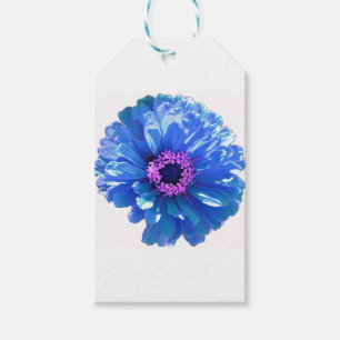 Blue daisy blue floral photo gift tags