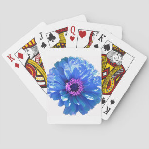 Blue daisy blue floral photo playing cards