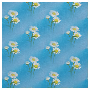 blue daisy fabric