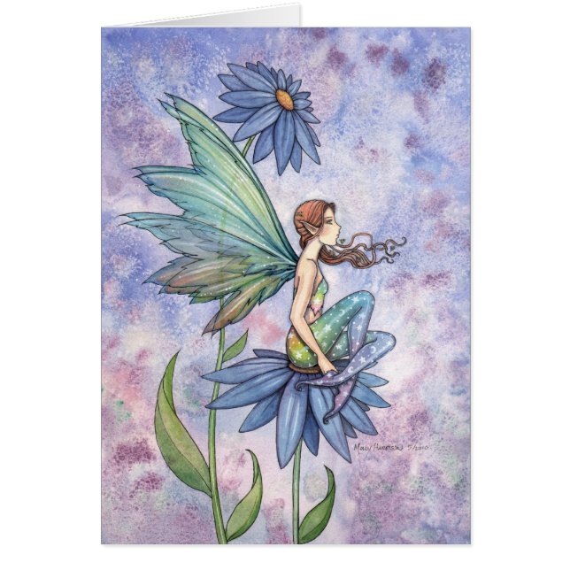 Blue Daisy Fairy Card by Molly Harrison (Front)